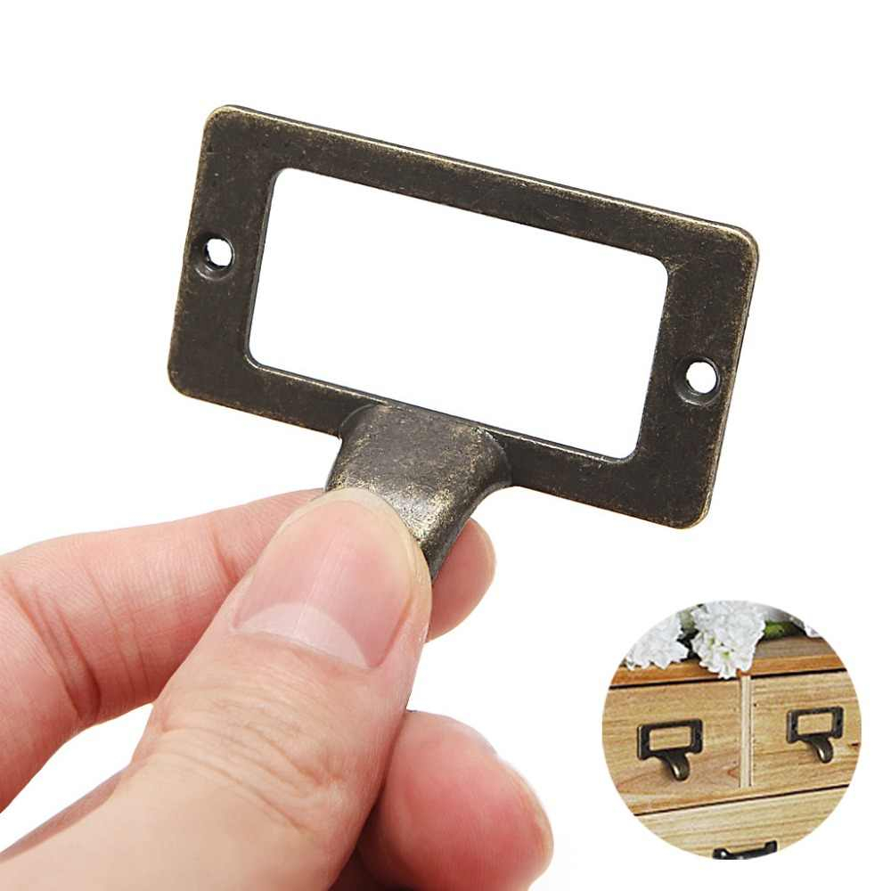 6x Handle File Name Card Cabinet Label Holder Antique Brass Drawer Pull Frame Furniture Hardware with dimensions 1000 X 1000