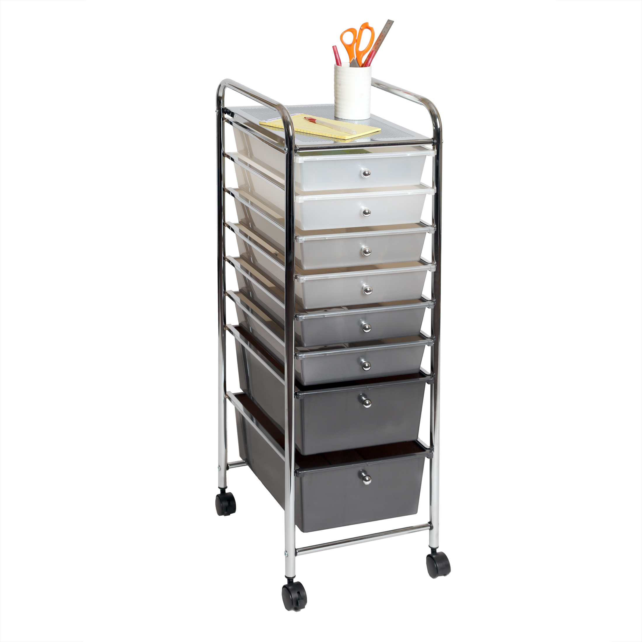 8 Drawer Storage Bin Organizer Cart Whitegrayblack Gradient in measurements 2200 X 2200