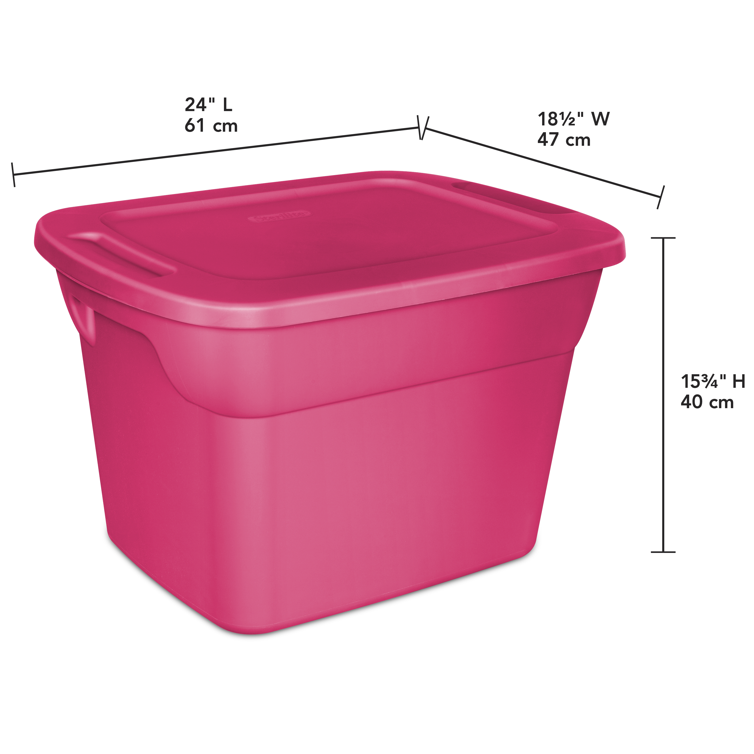 8 Pack Pink Plastic Storage Containers 18 Gallon Stackable Tote Box for proportions 3000 X 3000
