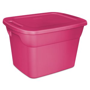 8 Pack Pink Plastic Storage Containers 18 Gallon Stackable Tote Box regarding size 3000 X 3000