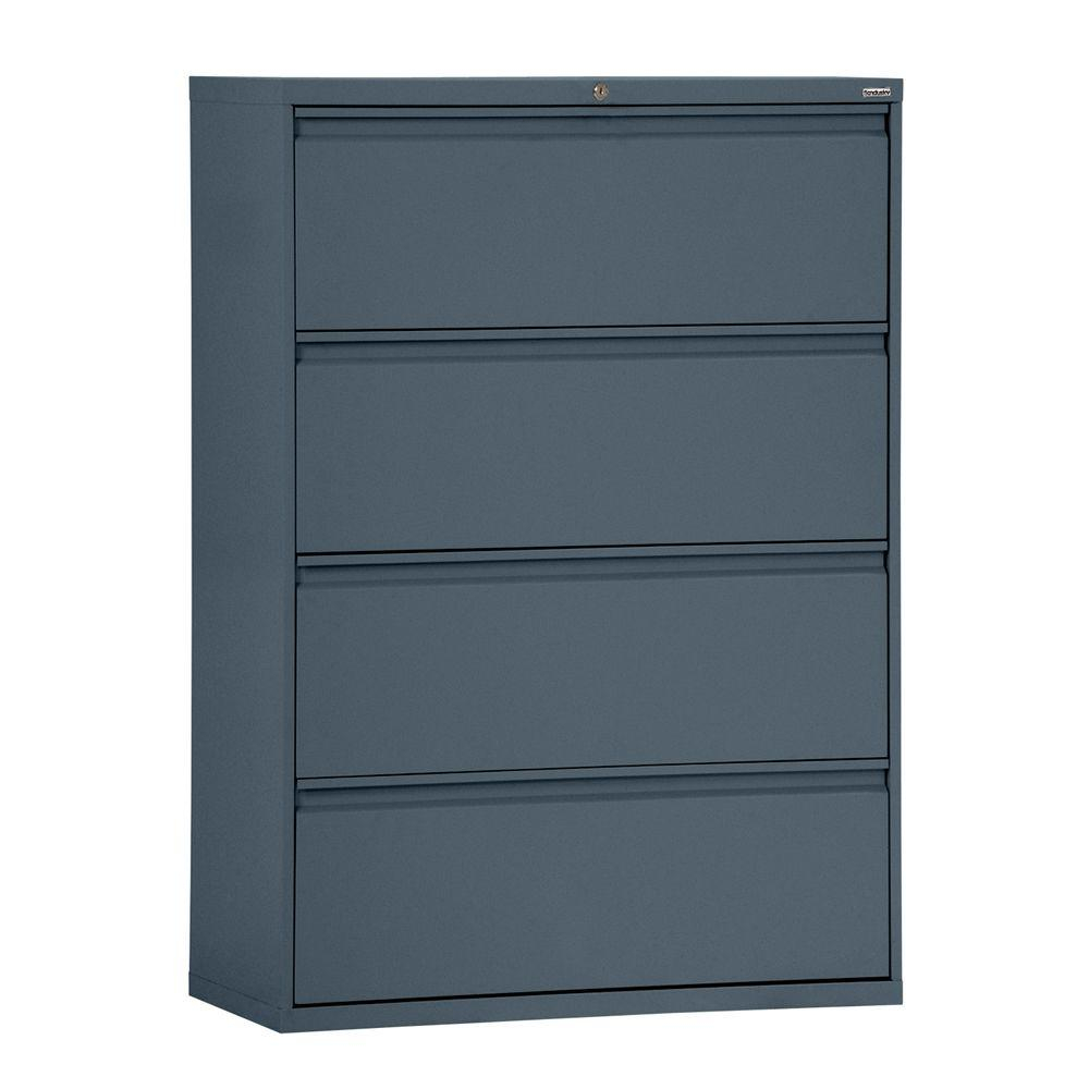 800 Series 36 In W 4 Drawer Full Pull Lateral File Cabinet In Black for sizing 1000 X 1000