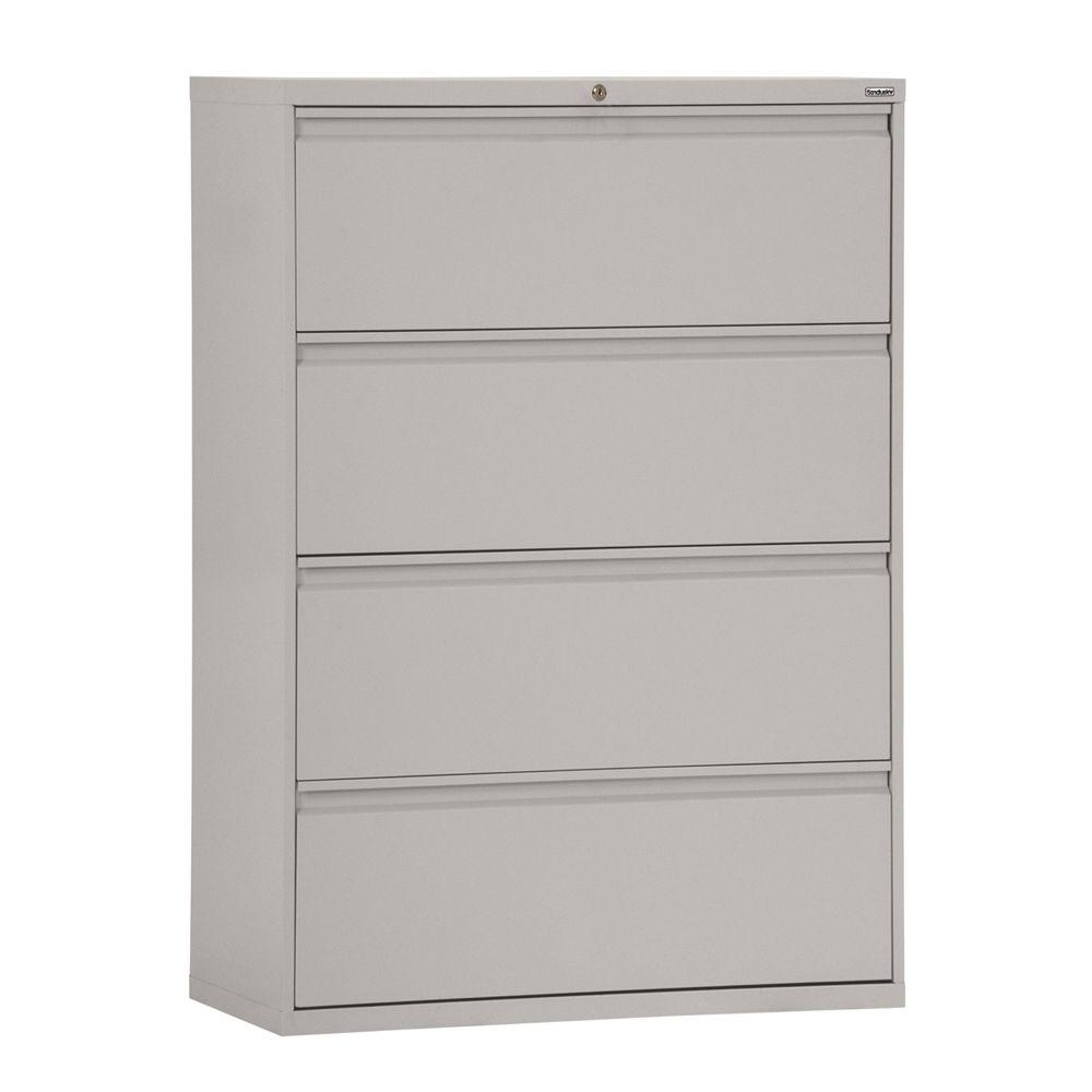 800 Series 36 In W 4 Drawer Full Pull Lateral File Cabinet In Putty intended for sizing 1000 X 1000