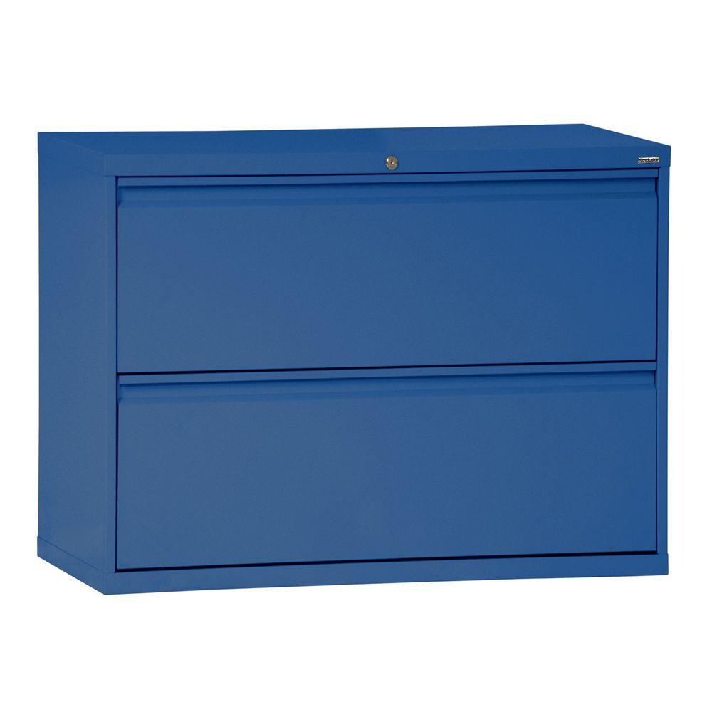 800 Series 42 In W 2 Drawer Full Pull Lateral File Cabinet In Blue with regard to size 1000 X 1000