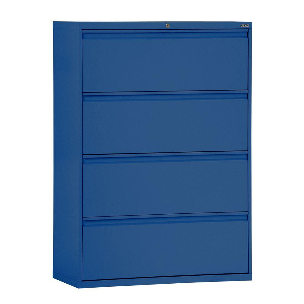 800 Series 42 In W 4 Drawer Full Pull Lateral File Cabinet In Blue regarding sizing 1000 X 1000