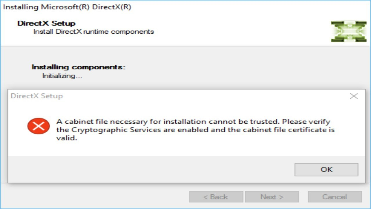 A Cabinet File Necessary For Installation Cannot Be Trusted 100 Fix with regard to measurements 1280 X 720