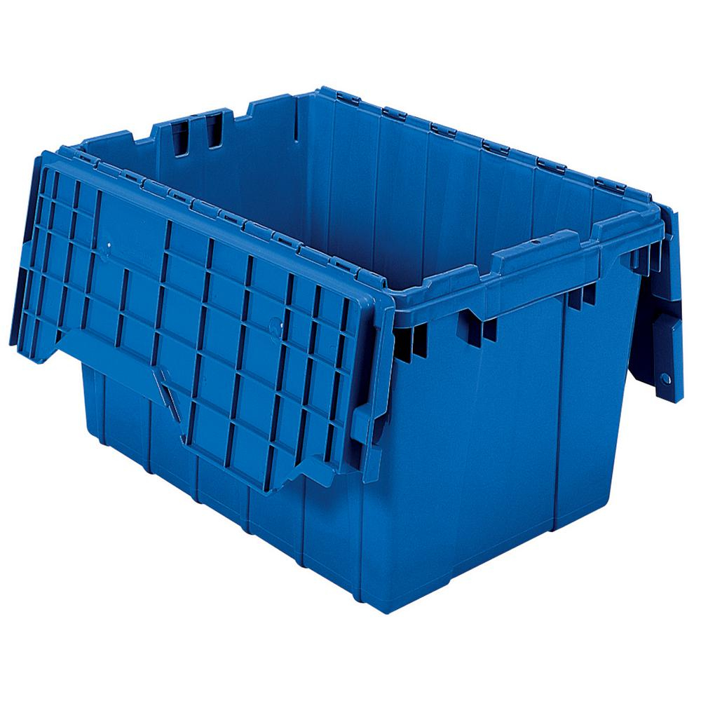 Akro Mils 12 Gal Attached Lid Container In Blue Pack Of 6 intended for dimensions 1000 X 1000