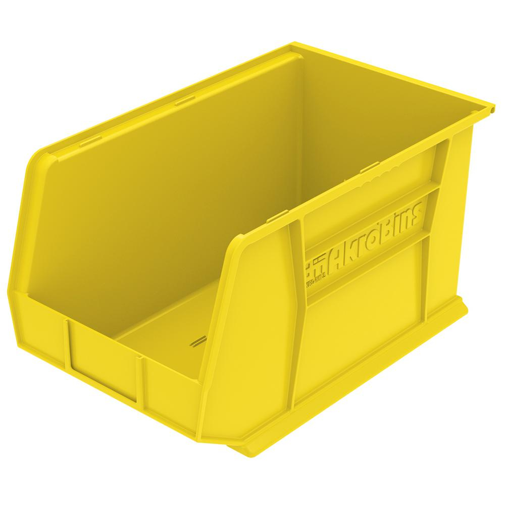 Akro Mils Akrobin 11 In 60 Lbs Storage Tote Bin In Yellow With 55 with regard to size 1000 X 1000