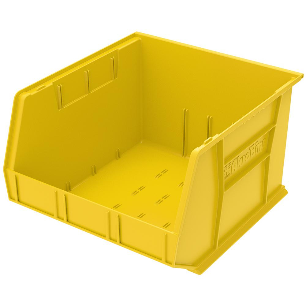 Akro Mils Akrobin 165 In 75 Lbs Storage Tote Bin In Yellow With inside proportions 1000 X 1000