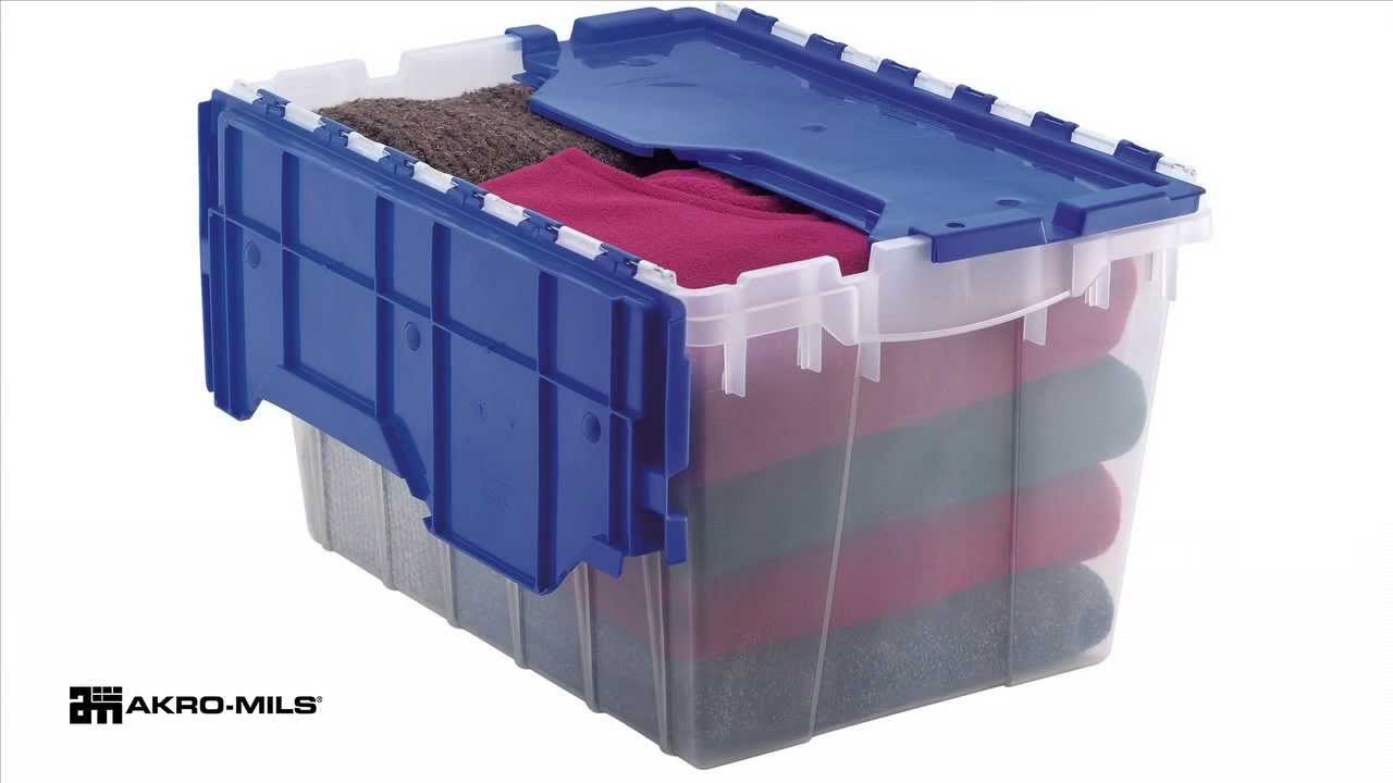 Akro Mils Keepbox Attached Lid Containers Flip Totes Plastic throughout sizing 1280 X 720