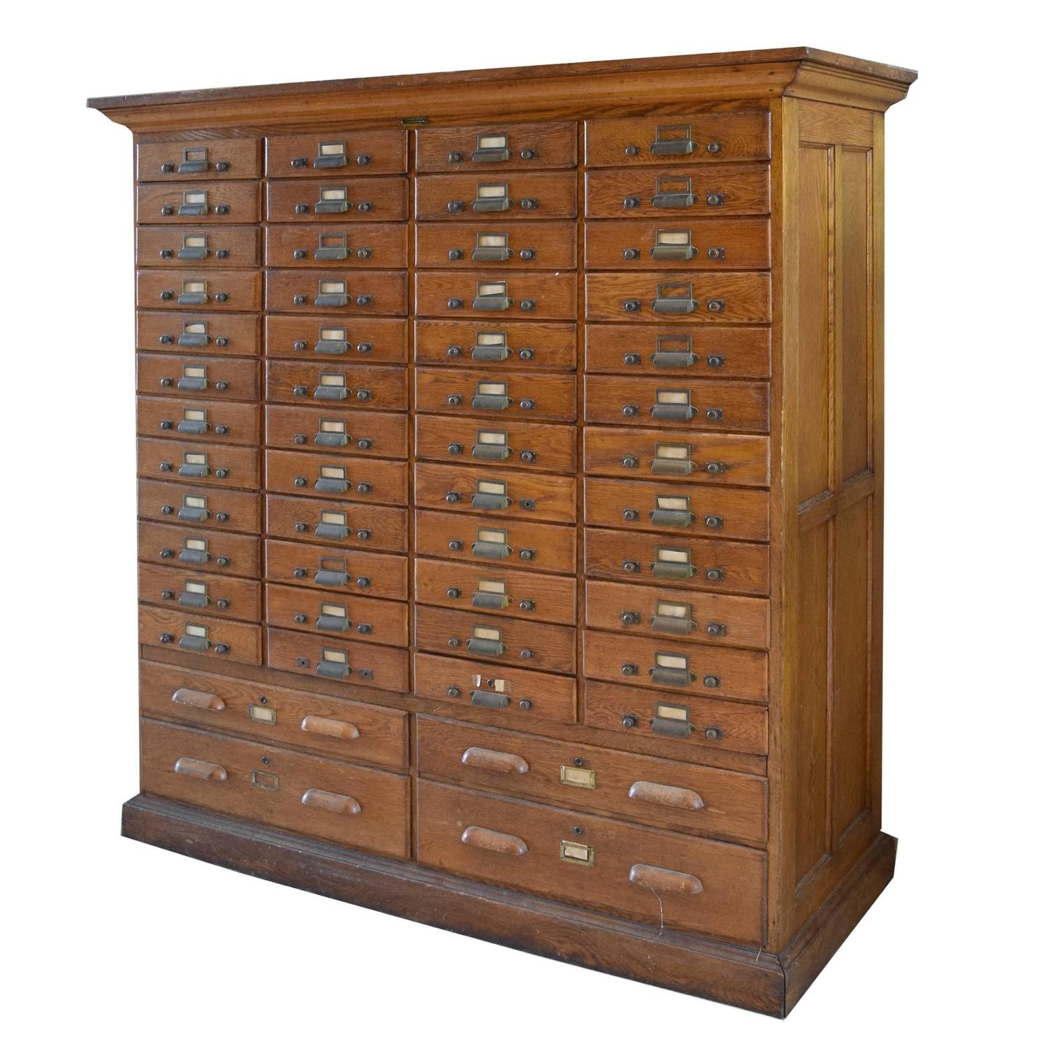 American Oak Multi Drawer Card Catalog At 1stdibs regarding sizing 1500 X 1497