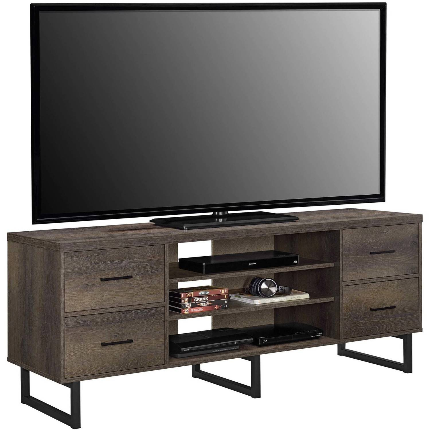 Ameriwood Home Candon Tv Stand With Bins For Tvs Up To 60 Wide with regard to measurements 1500 X 1500