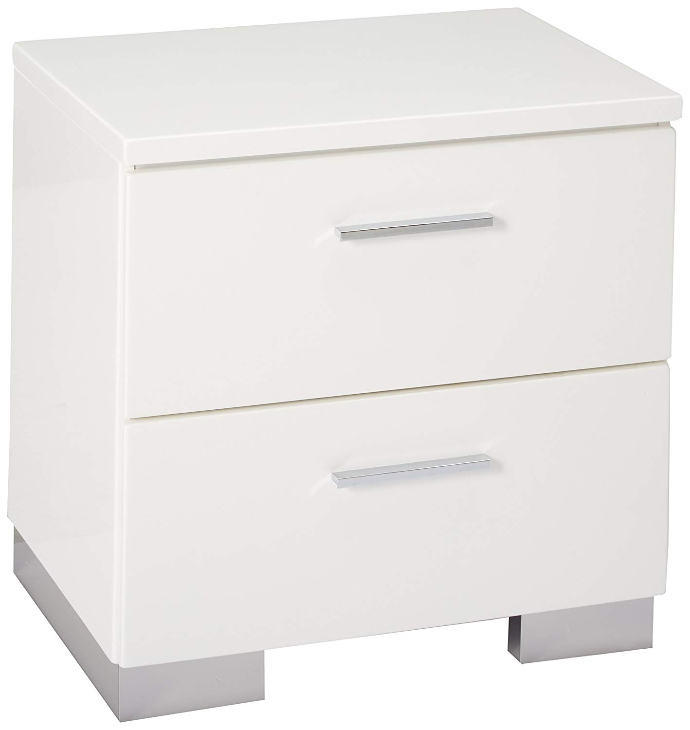 Ansprechend White Nightstand 2 Drawers Century Mirrored Lateral in dimensions 1418 X 1500