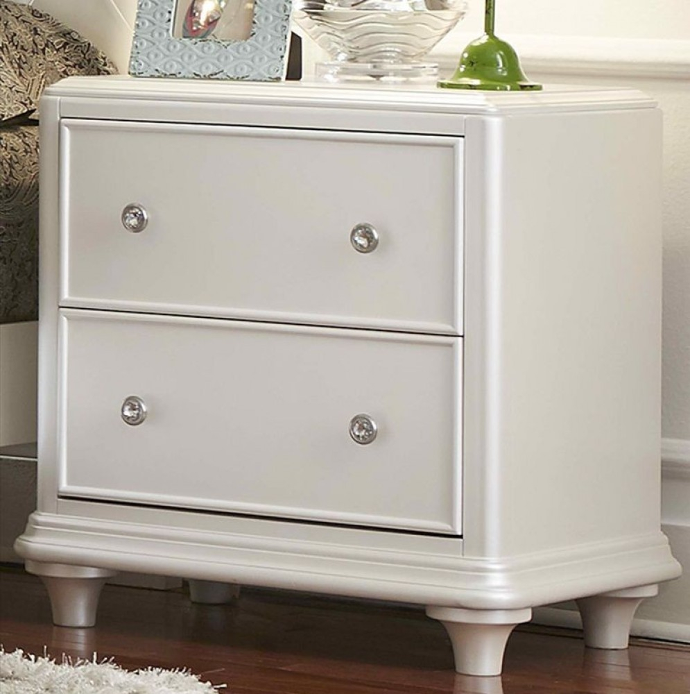 Ansprechend White Nightstand 2 Drawers Century Mirrored Lateral inside sizing 995 X 1000