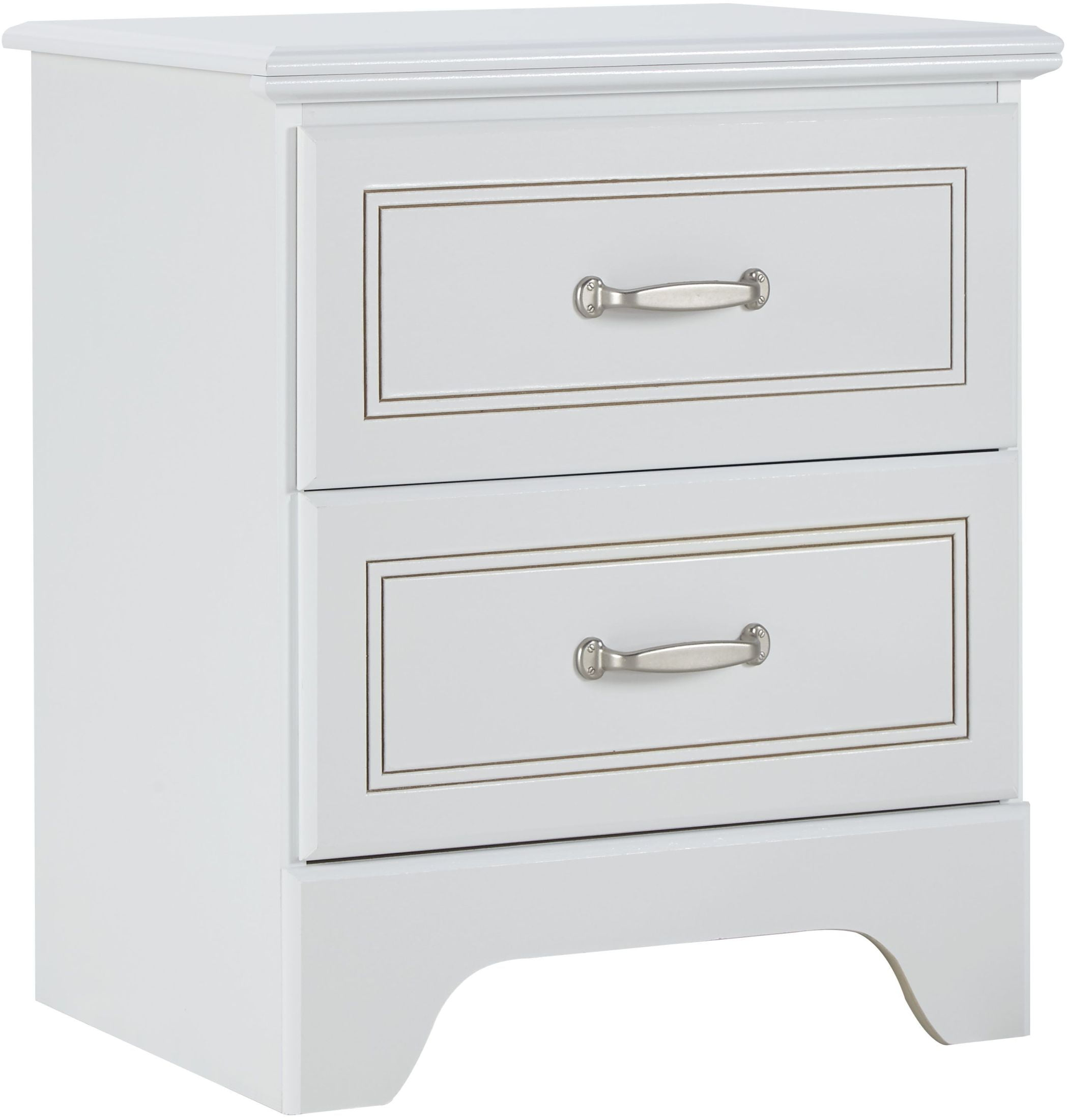 Ansprechend White Nightstand 2 Drawers Century Mirrored Lateral within proportions 2097 X 2200