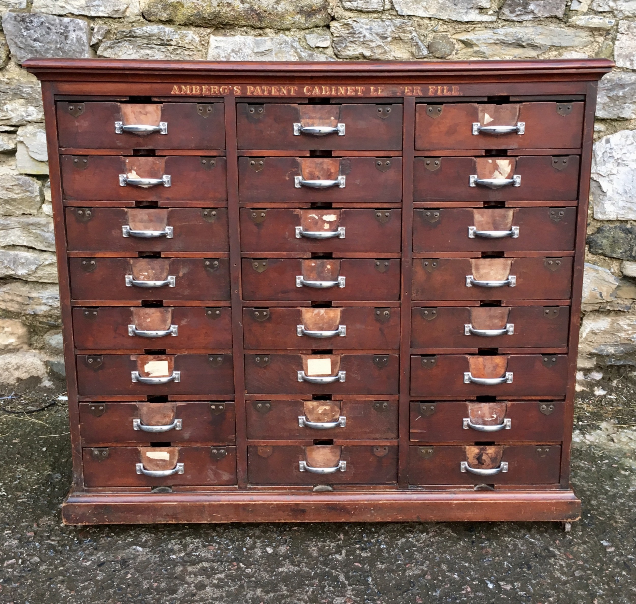 Antique Ambergs Patent Cabinet Letter File Drawers 523536 intended for dimensions 2500 X 2373