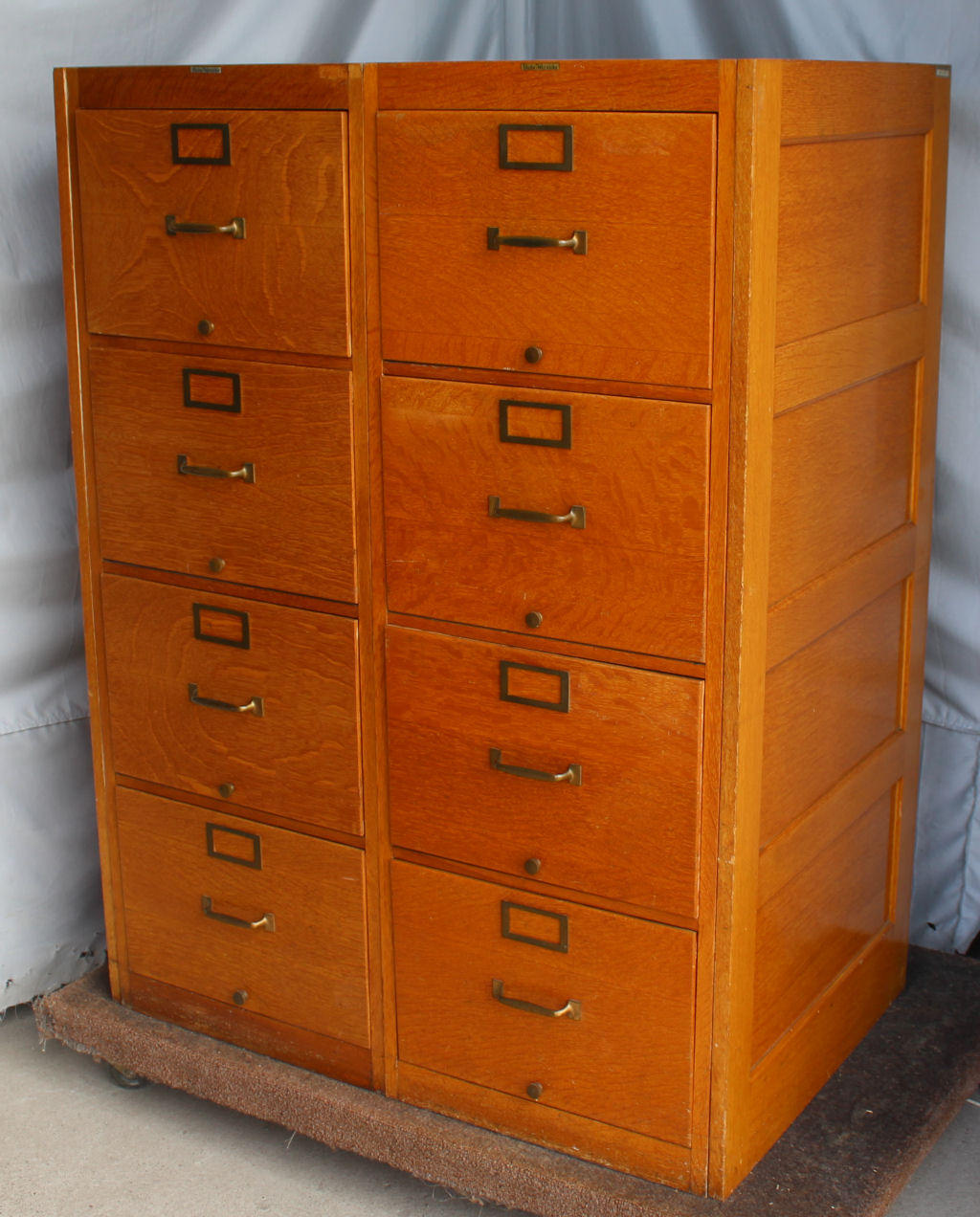 Antique Double Wide Oak File Cabinet Globe Wernicke Original Finish inside size 1024 X 1272