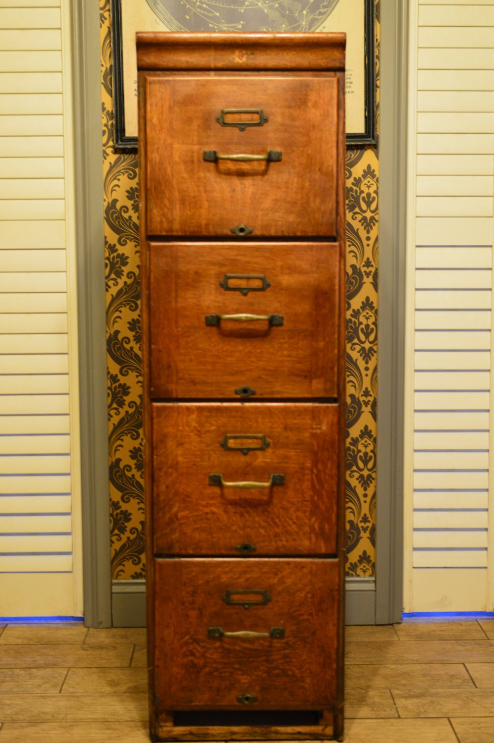 Antique Vintage Oak Filing Cabinet Kenrick And Jefferson Commercial inside dimensions 997 X 1500