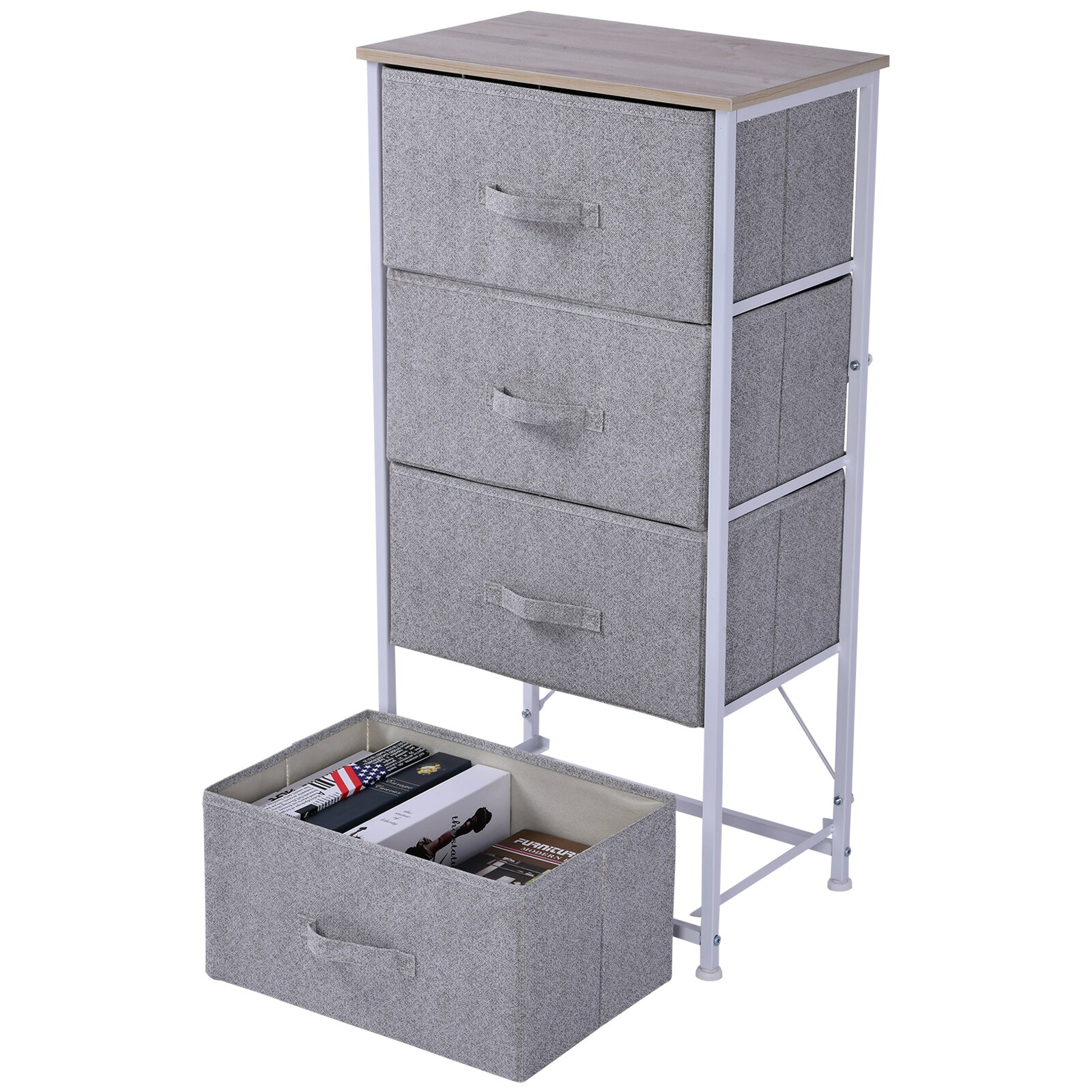 Aosom Homcom 4 Drawer Dresser Unit Vertical Storage Tower Metal for measurements 1600 X 1600