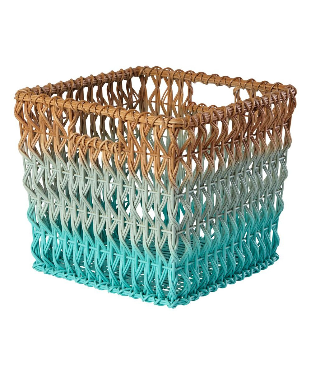 Aqua Ombr Rattan Basket Bins Totes In 2019 Cube Storage inside dimensions 1000 X 1201