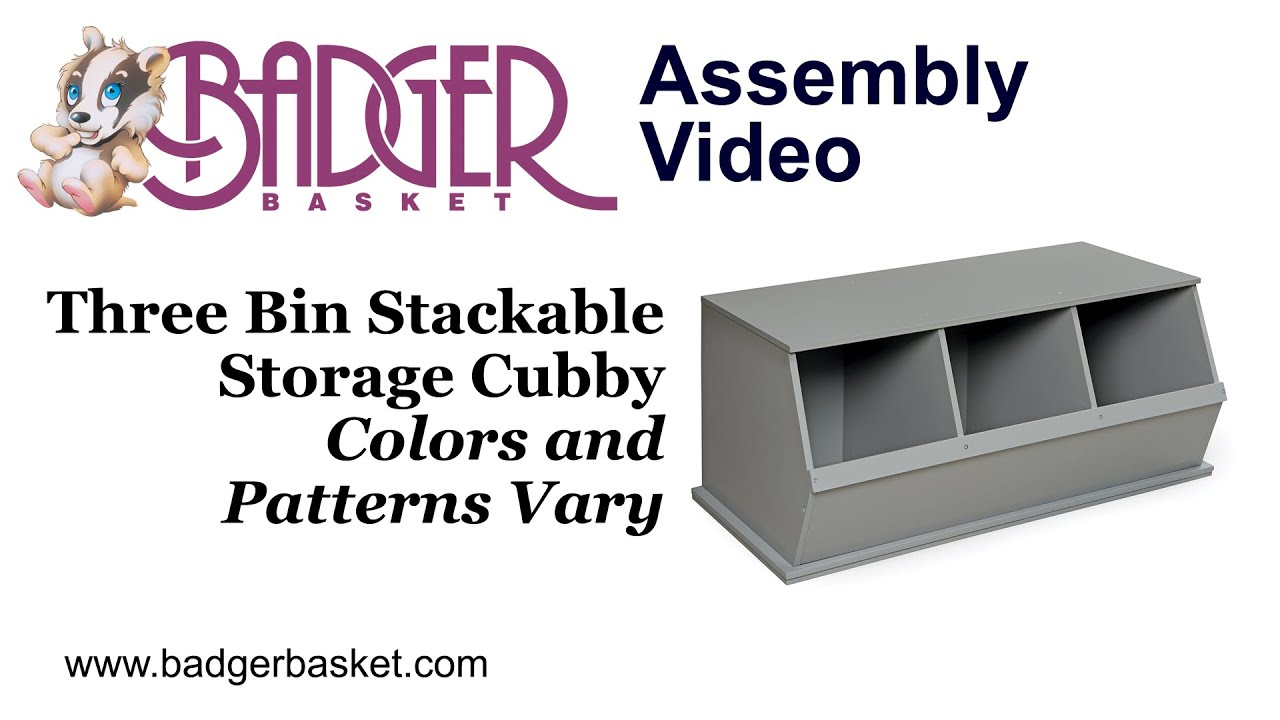 Assembly Of Badger Basket Three Bin Stackable Storage Cub within size 1280 X 720