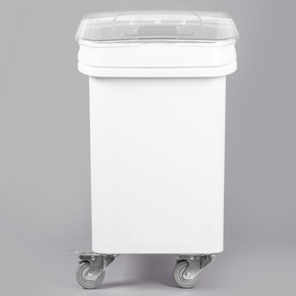 Bakers Mark 27 Gallon White Mobile Ingredient Storage Bin With Lid for sizing 1000 X 1000