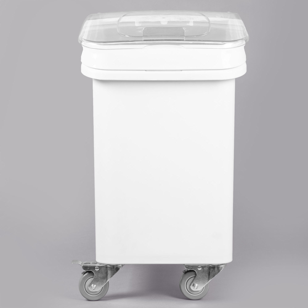 Bakers Mark 27 Gallon White Mobile Ingredient Storage Bin With Lid inside proportions 1000 X 1000