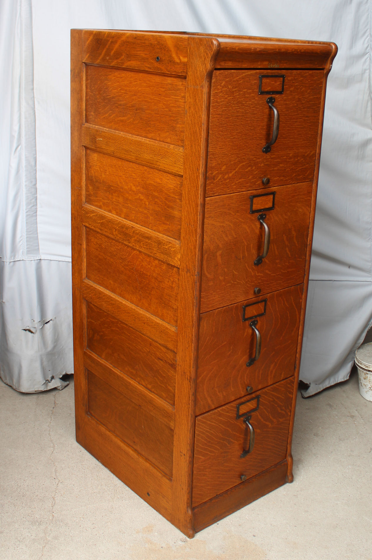 Bargain Johns Antiques Antique Oak Four Drawer Globe Filing File within proportions 1265 X 1904