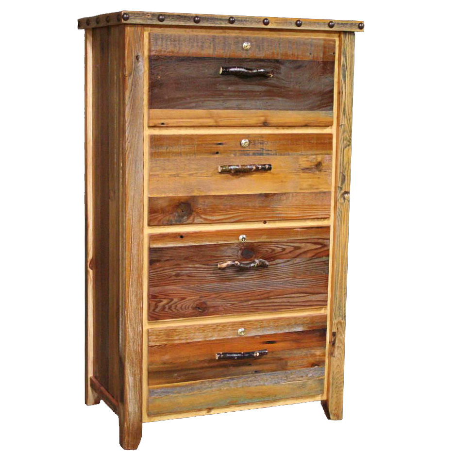 Barnwood Locking Lateral Filing Cabinet With Nailheads 4 Drawer within sizing 935 X 935