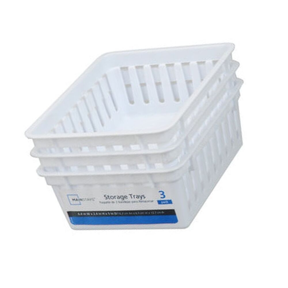 Basic Square Mini Bin Storage Trays White 3pk Mainstay within dimensions 1000 X 1000