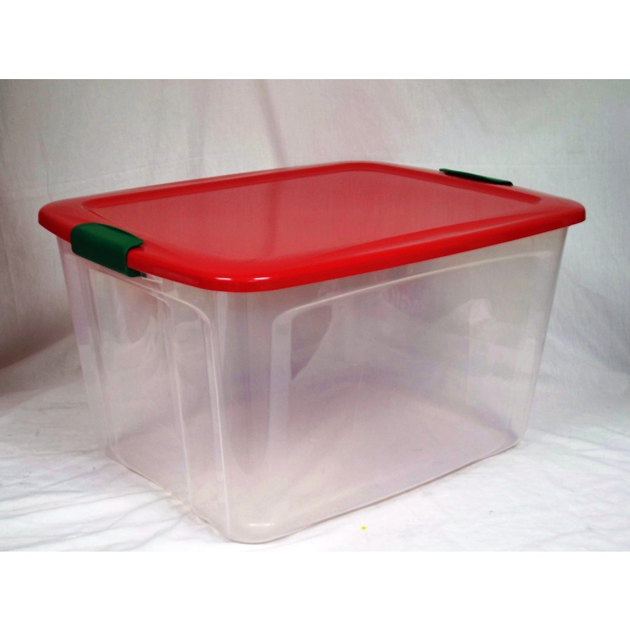 Bella Contemporary Storage 72qt Clear Bin With Red Locking Lid At intended for size 900 X 900