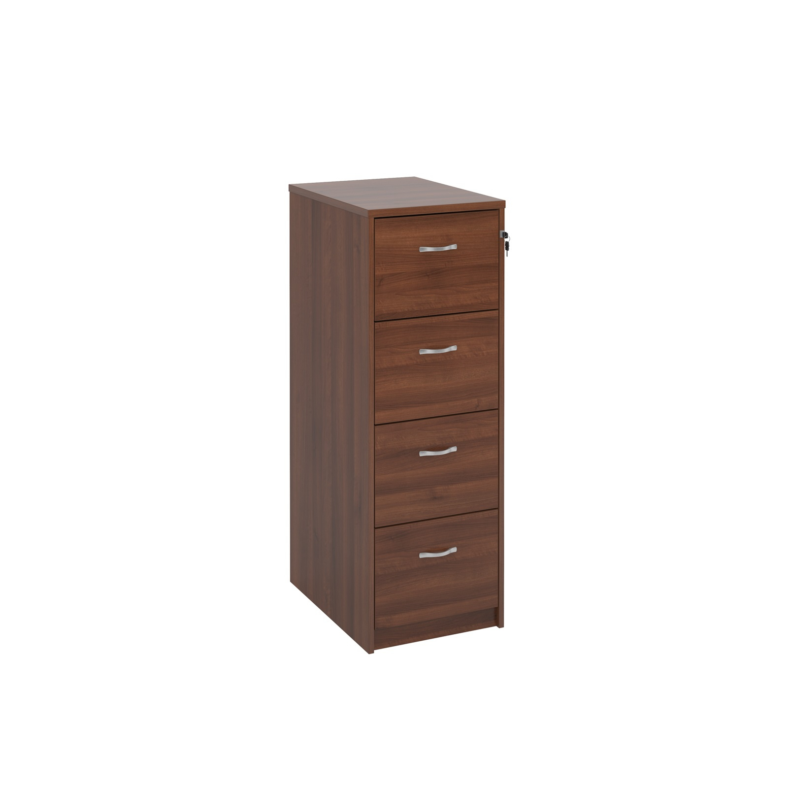 Bimi Ready Built 4 Draw Lockable Wood Filing Cabinet In Walnut with size 1600 X 1600