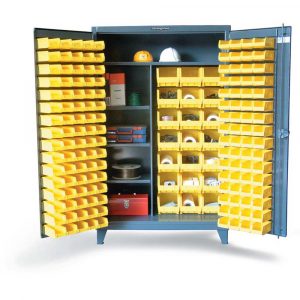 Bin Storage Cabinet With Half Width Shelves intended for measurements 1000 X 1000