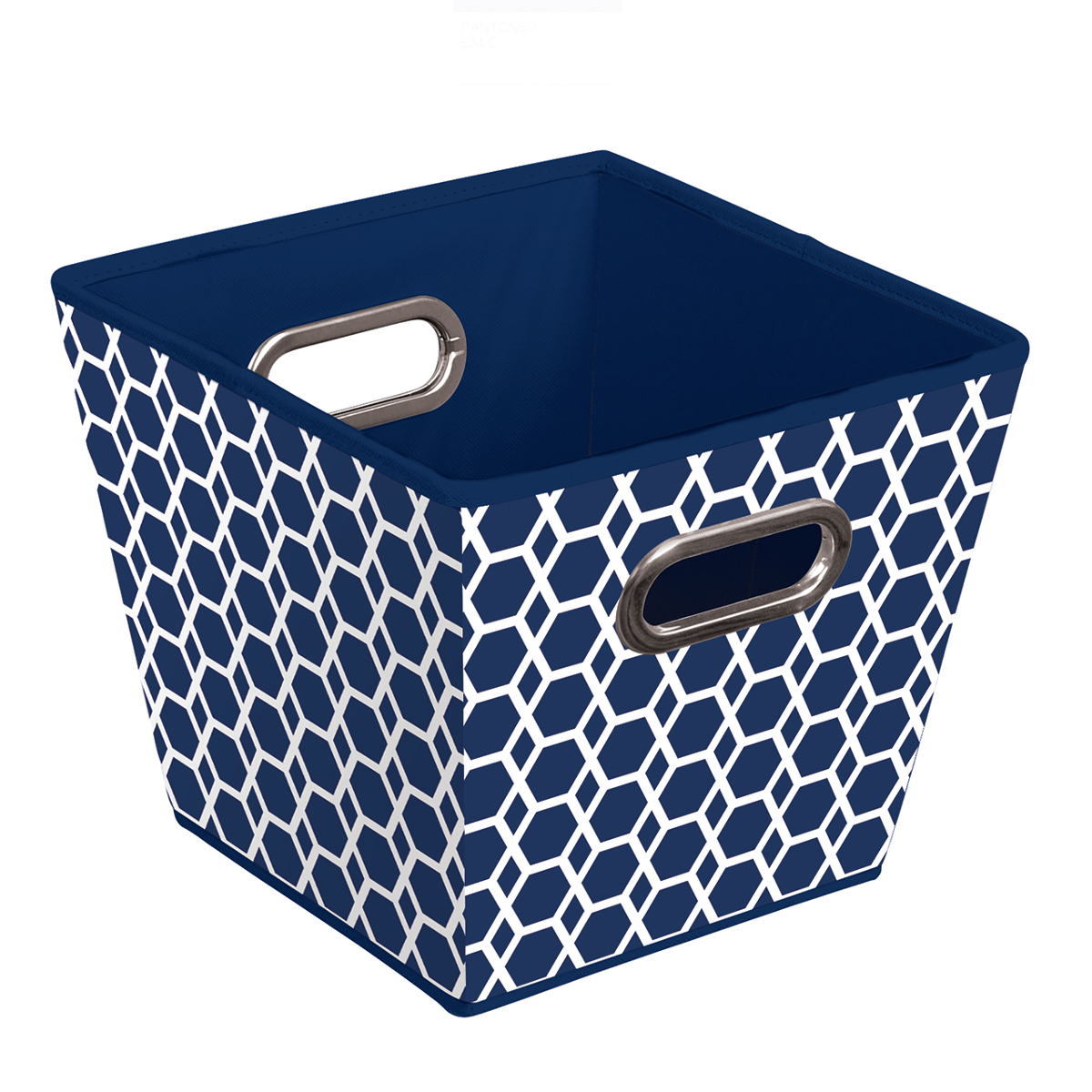 Bintopia Collapsible Fabric Storage Bins 3 Pack Geometric Navy Blue with sizing 1200 X 1200