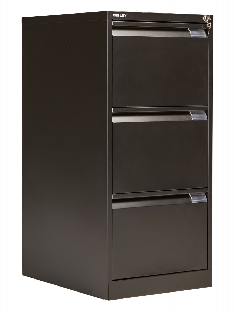 Bisley 3 Drawer Classic Steel Filing Cabinet Black Office throughout proportions 901 X 1200