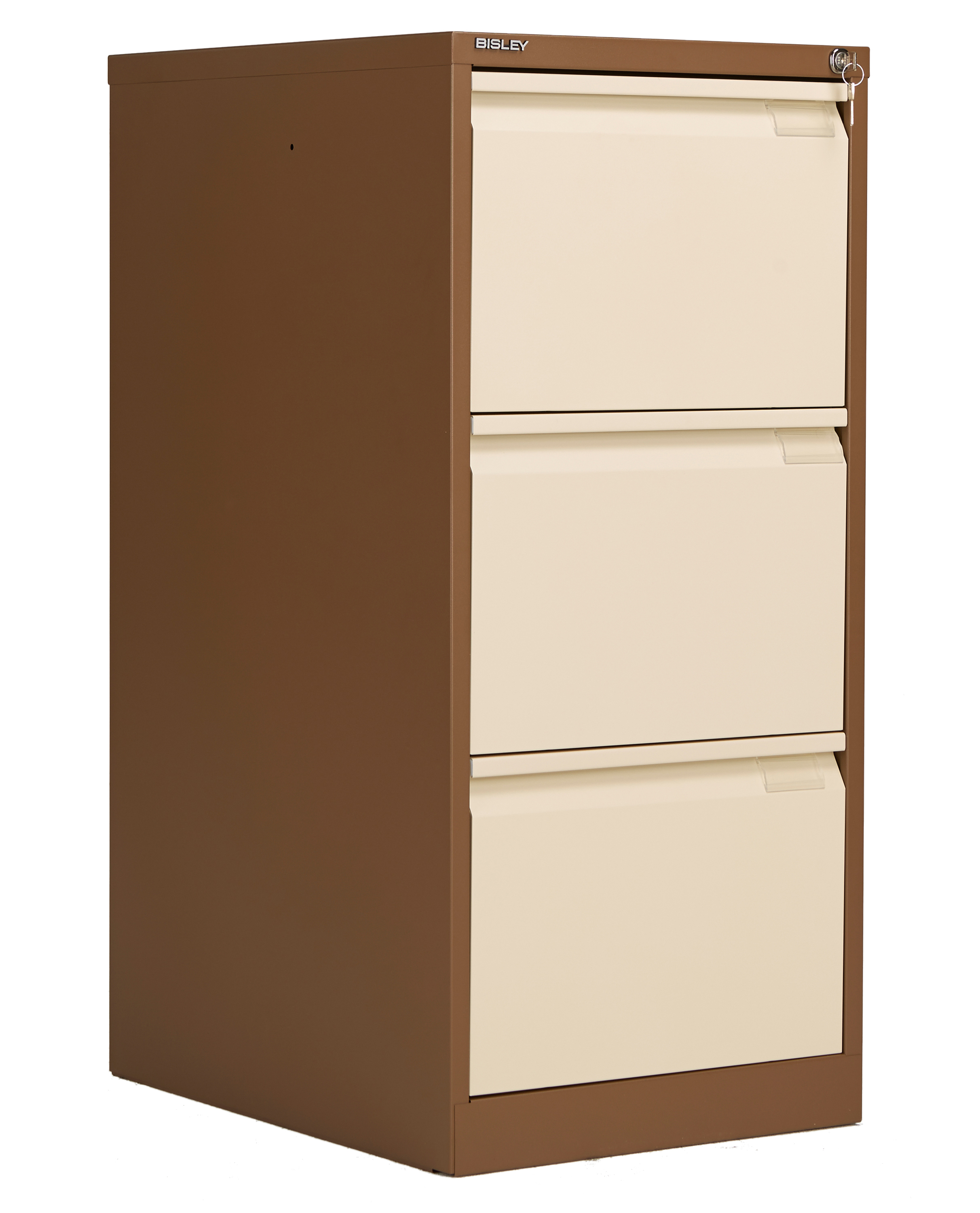 Bisley 3 Drawer Classic Steel Filing Cabinet Coffee Cream 4r Office within sizing 2424 X 3000