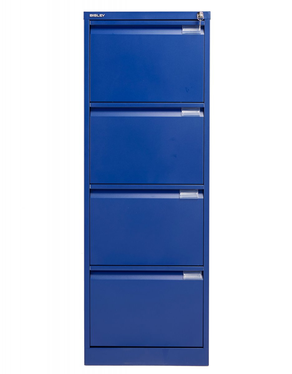 Bisley 4 Drawer Classic Steel Filing Cabinet Blue Office in dimensions 937 X 1200