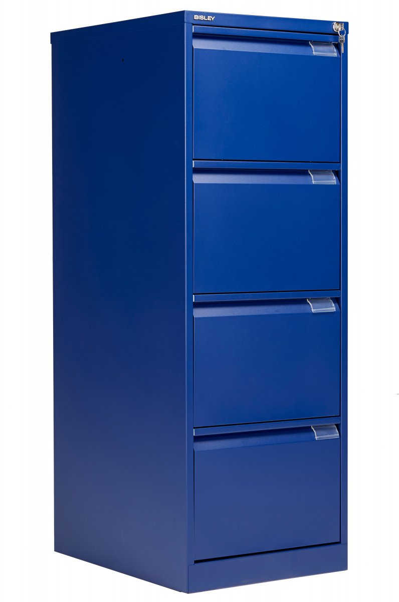 Bisley 4 Drawer Classic Steel Filing Cabinet Blue Office with regard to measurements 796 X 1200