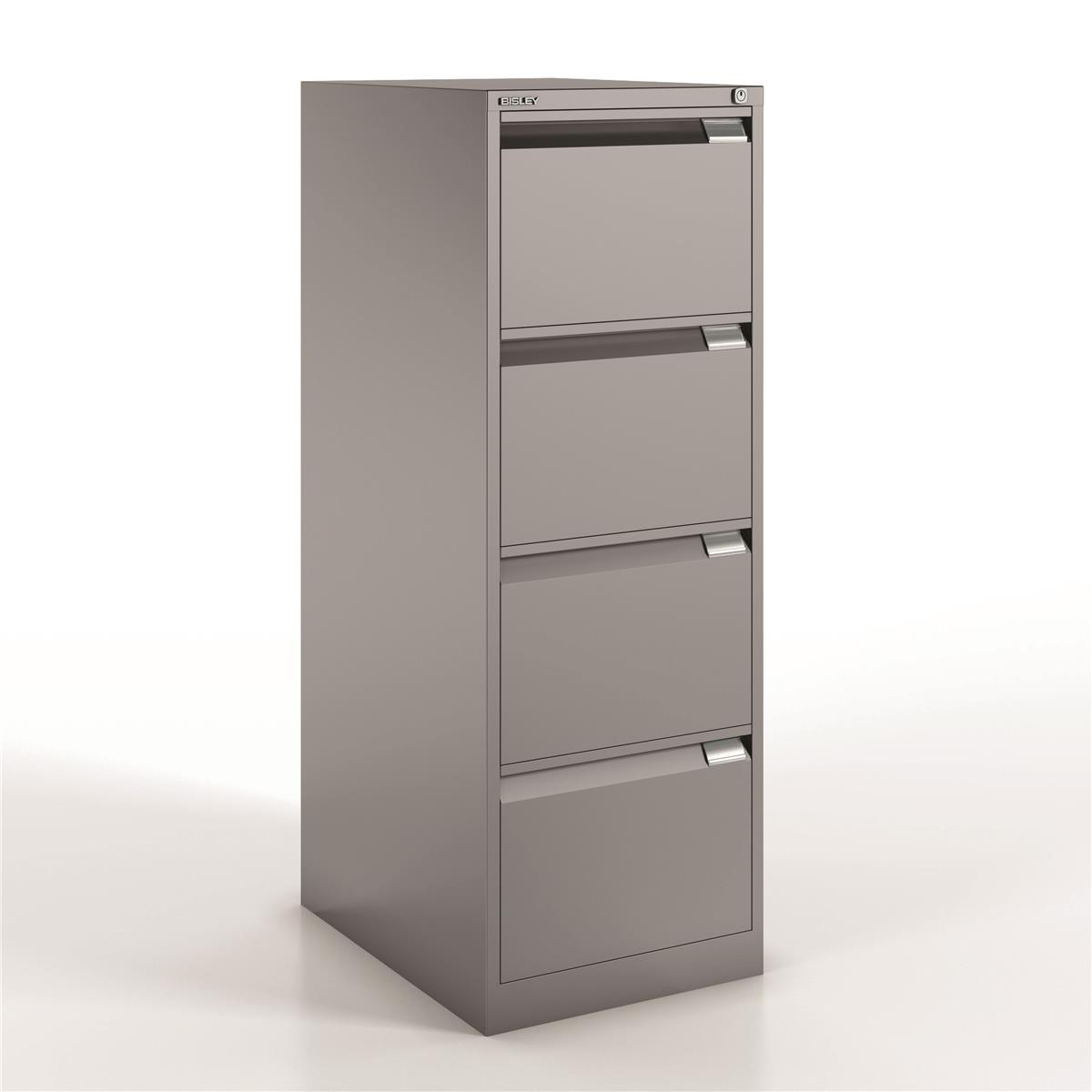 Bisley Filing Cabinet 4 Drawer 470x622x1321mm Goose Grey Ref 1643 intended for sizing 1200 X 1200