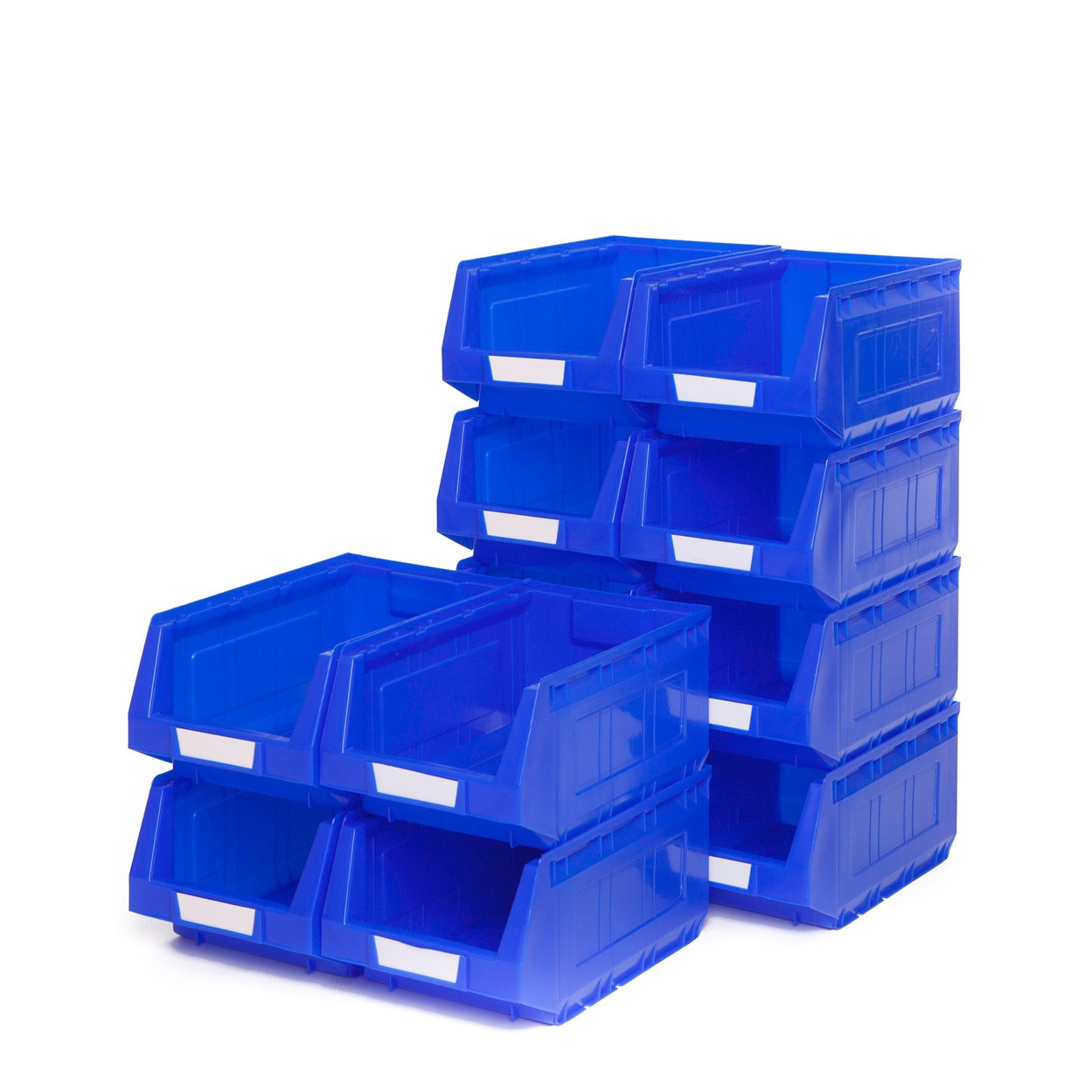 Bisley Workshop 12 X No4 Plastic Storage Bins Blue Bis130219w for proportions 1249 X 1249