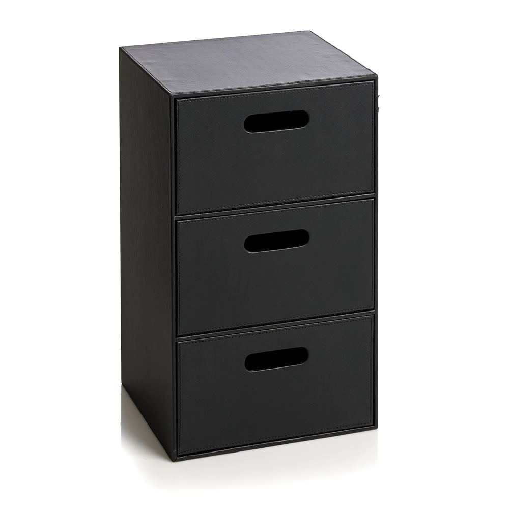 Black 3 Drawer Faux Leather Storage Tower Bought For New Room with regard to sizing 1000 X 1000