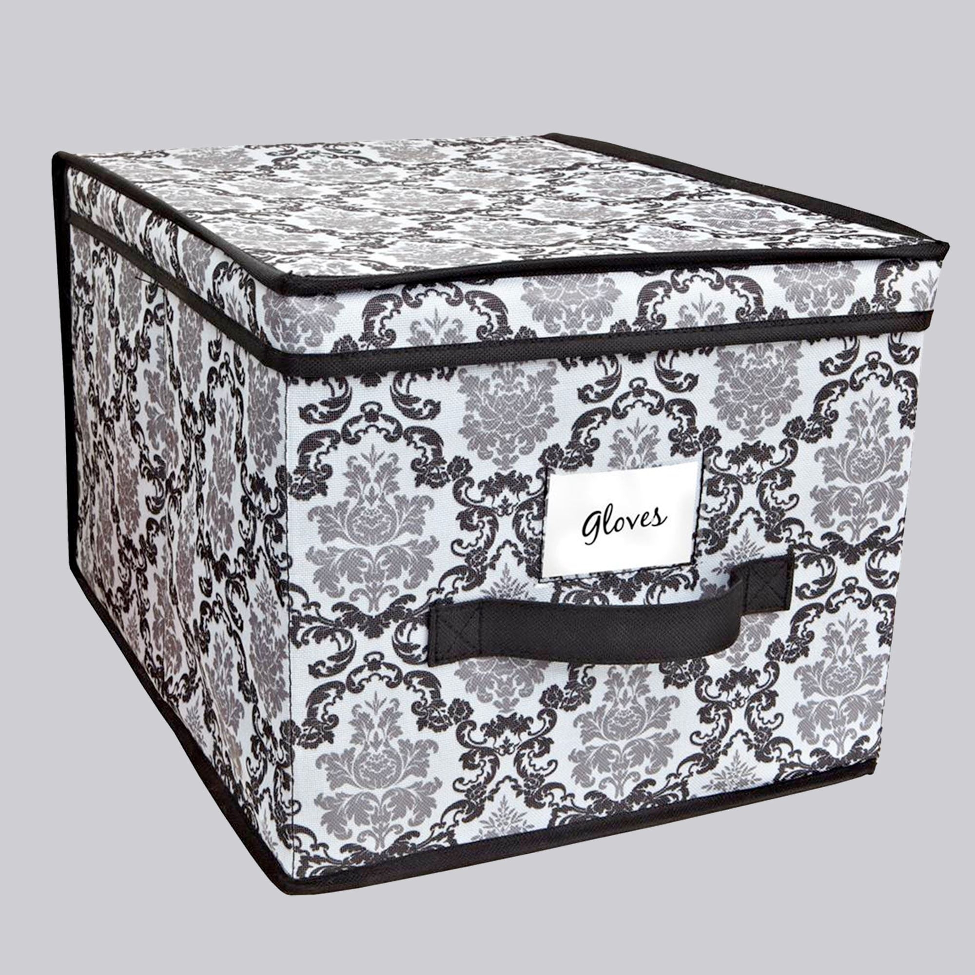 Black And White Damask Storage Boxes inside proportions 2000 X 2000