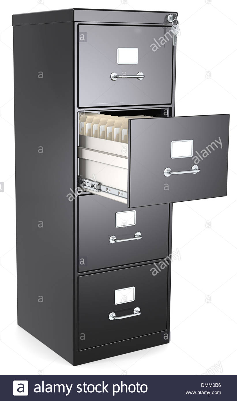 Black File Cabinet Open Drawer With Files Lock And Key Stock Photo inside measurements 822 X 1390