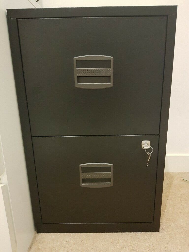 Black Filing Cabinet 2 Drawers With Key And Lock In London Gumtree throughout measurements 768 X 1024