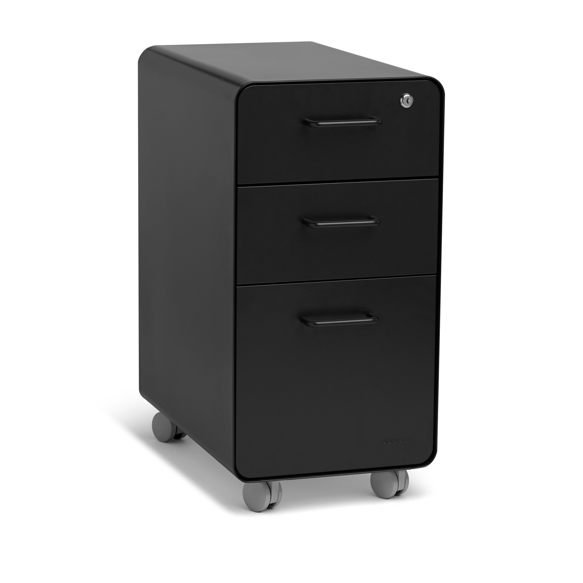 Black Slim Stow 3 Drawer File Cabinet Rolling Rolling File Cabinets pertaining to measurements 2000 X 2000