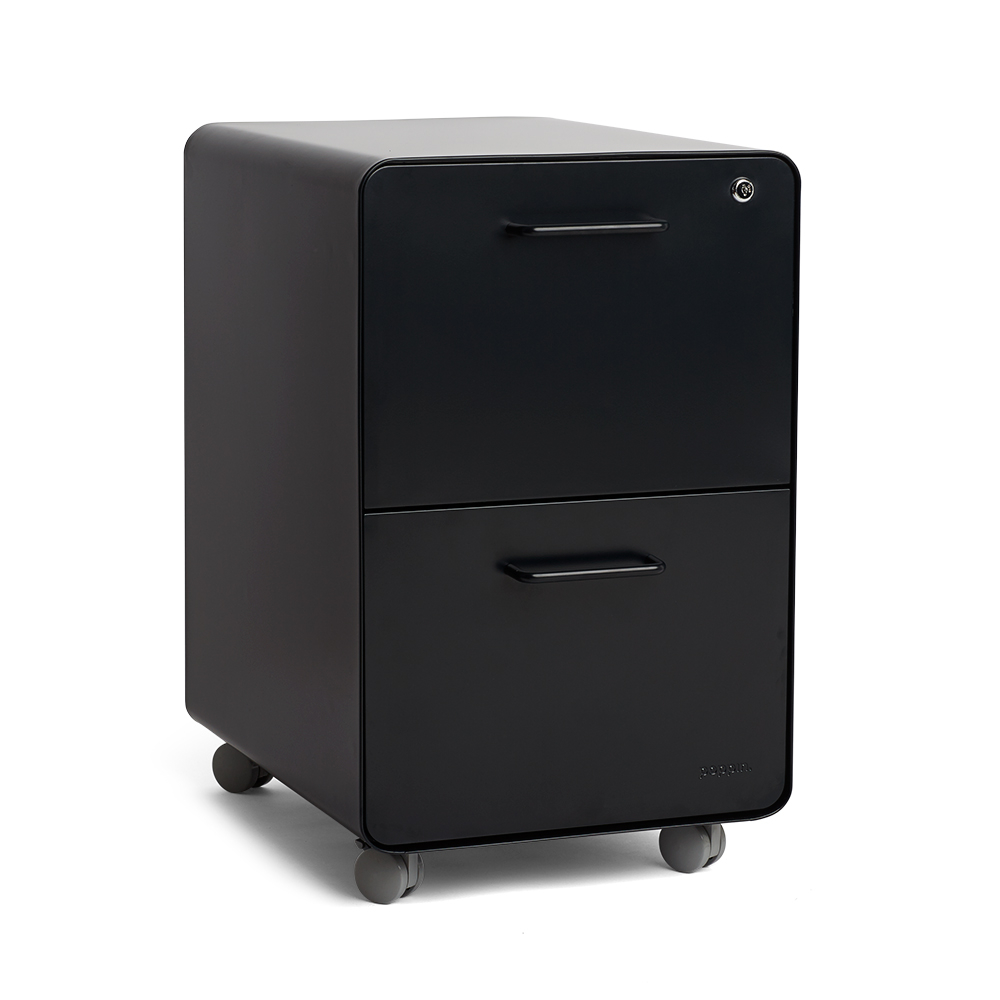 Black Stow 2 Drawer File Cabinet Rolling Modern Office Furniture in measurements 1000 X 1000