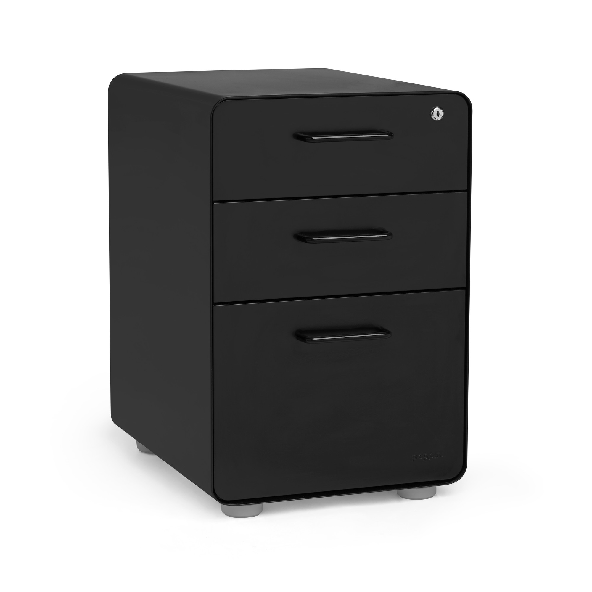 Black Stow 3 Drawer File Cabinet Poppin for measurements 2000 X 2000