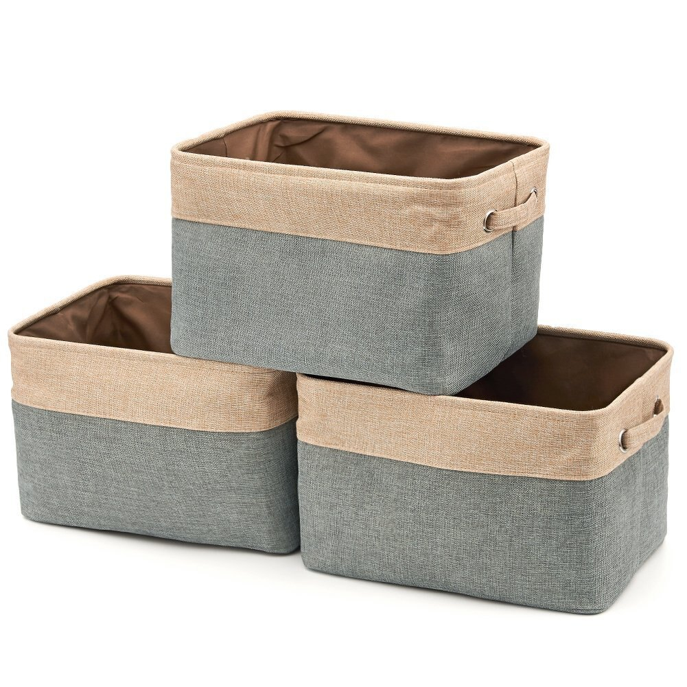 Bluemall Collapsible Storage Bin Basket 3 Pack Ezoware Foldable with proportions 1001 X 1001