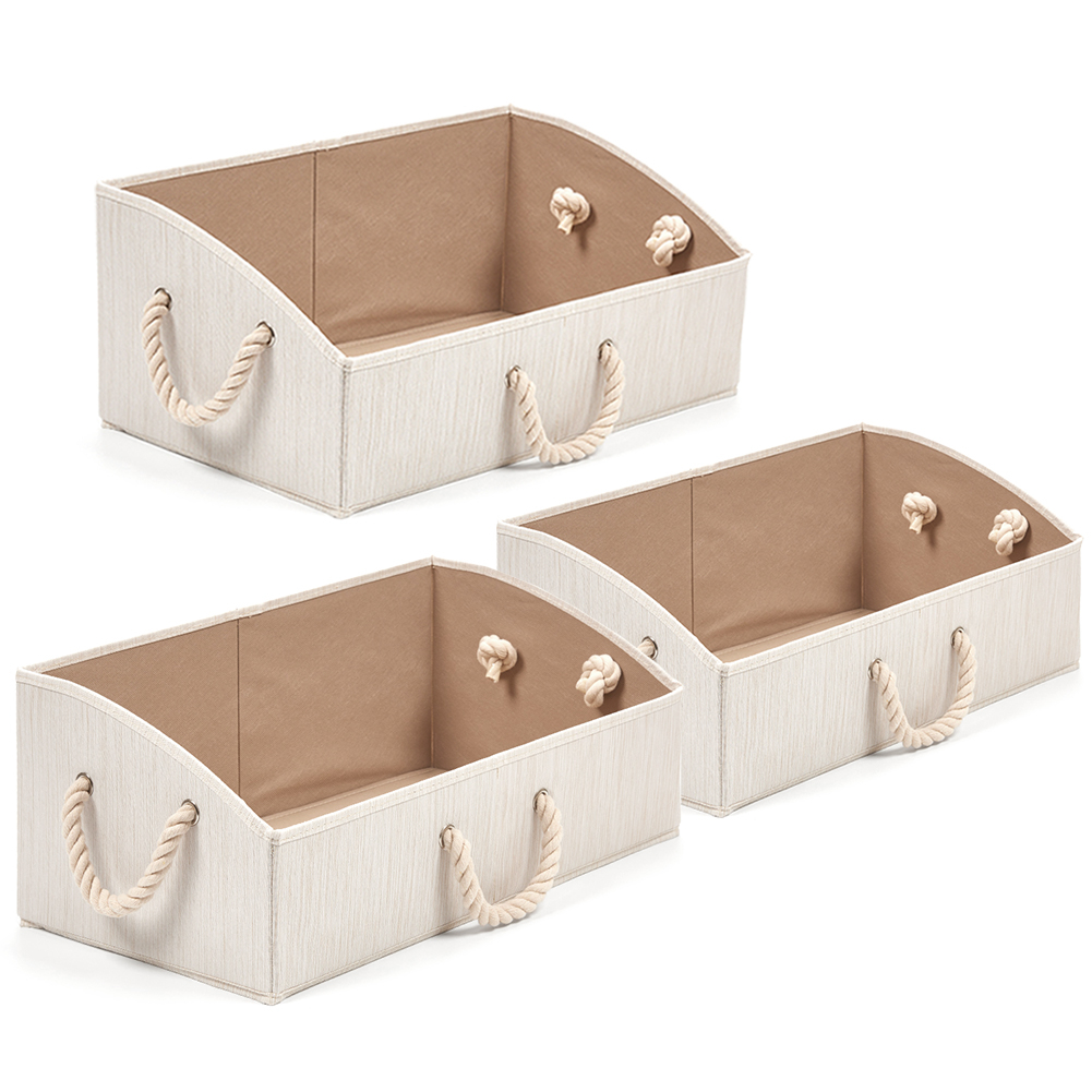 Bluemall Set Of 3 Storage Bins Ezoware Foldable Bamboo Fabric throughout measurements 1001 X 1001