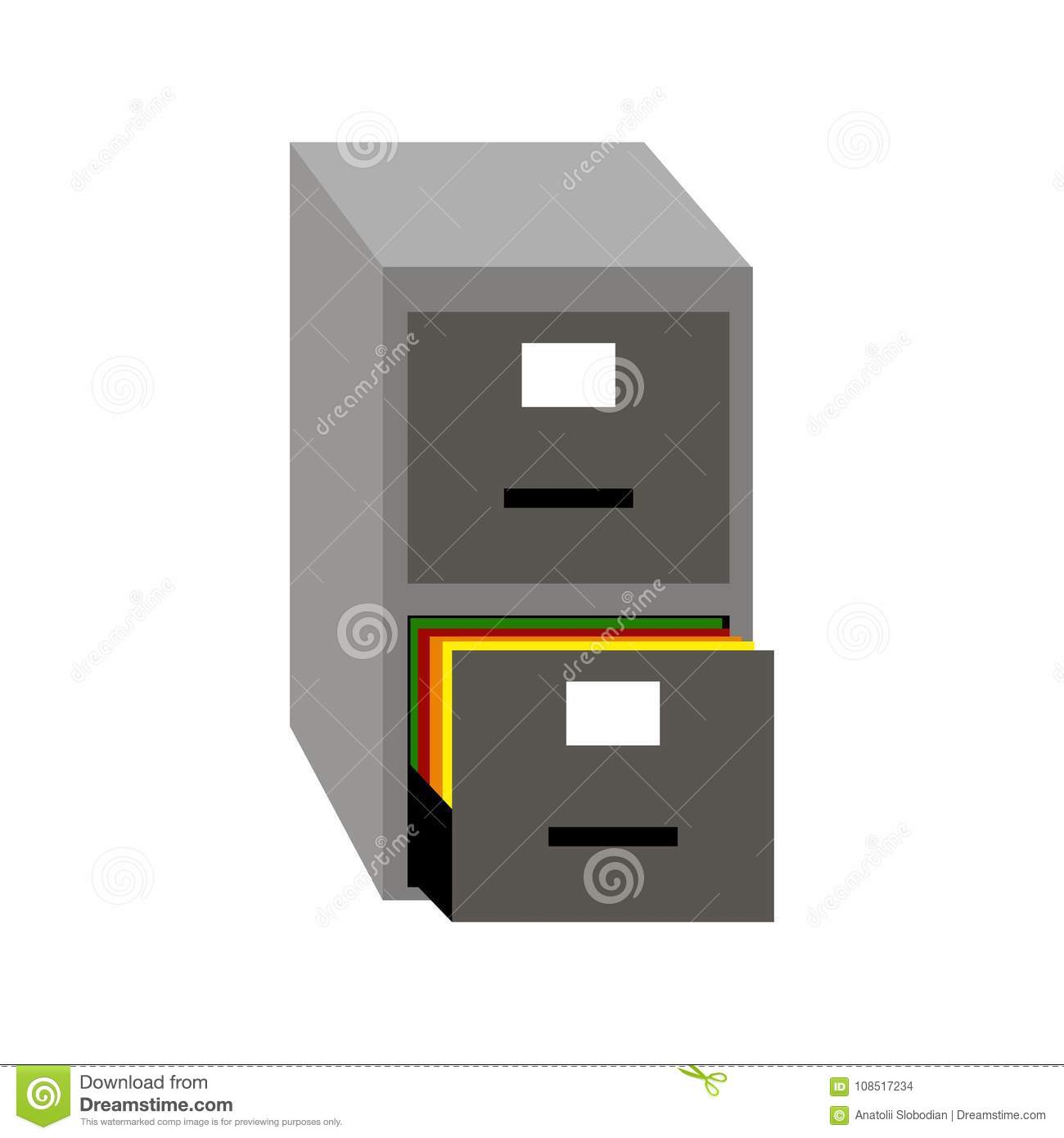 Box For Files Cabinet For Files Stock Vector Illustration Of inside proportions 1300 X 1390