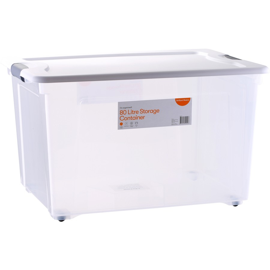 Brilliant Basics Clear Storage Container 80l Big W with regard to proportions 900 X 900